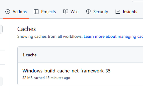 Dependency cache