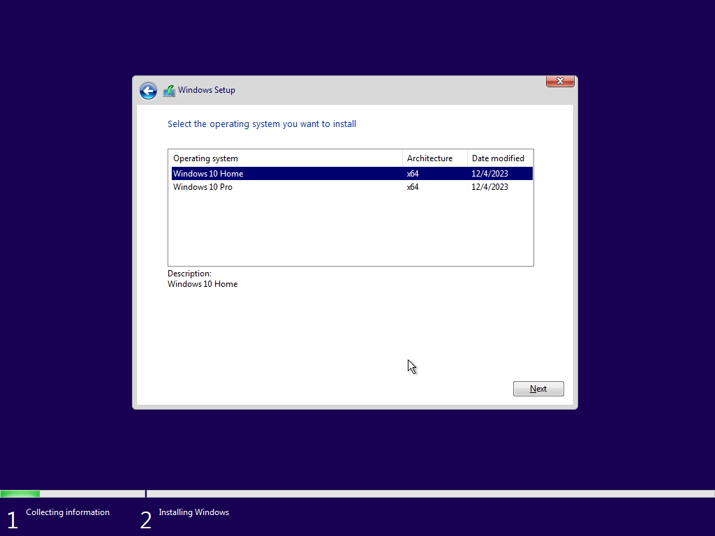 Windows 10 22H2 Setup Editions