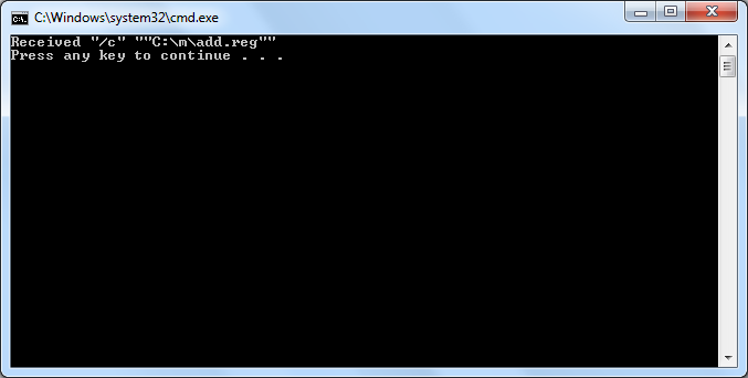 Batch file printing arguments received