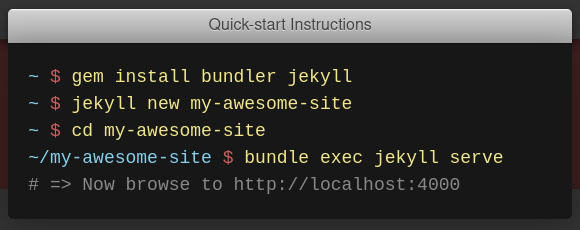 Jekyll Quick Start Instructions